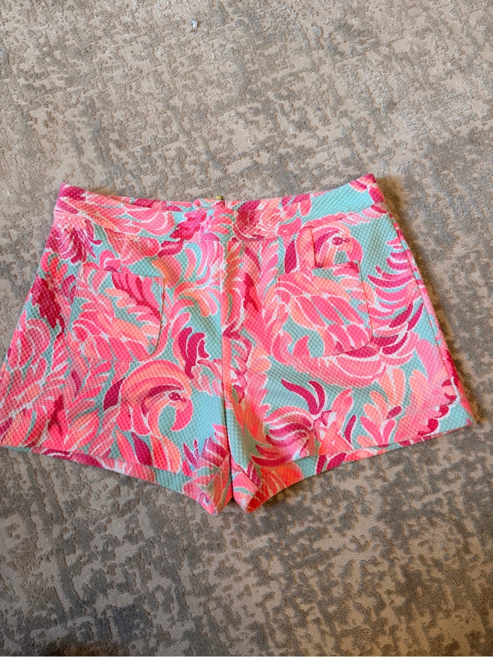 Lilly Pulitzer Pink & Aqua High-Rise Shorts - Size 8